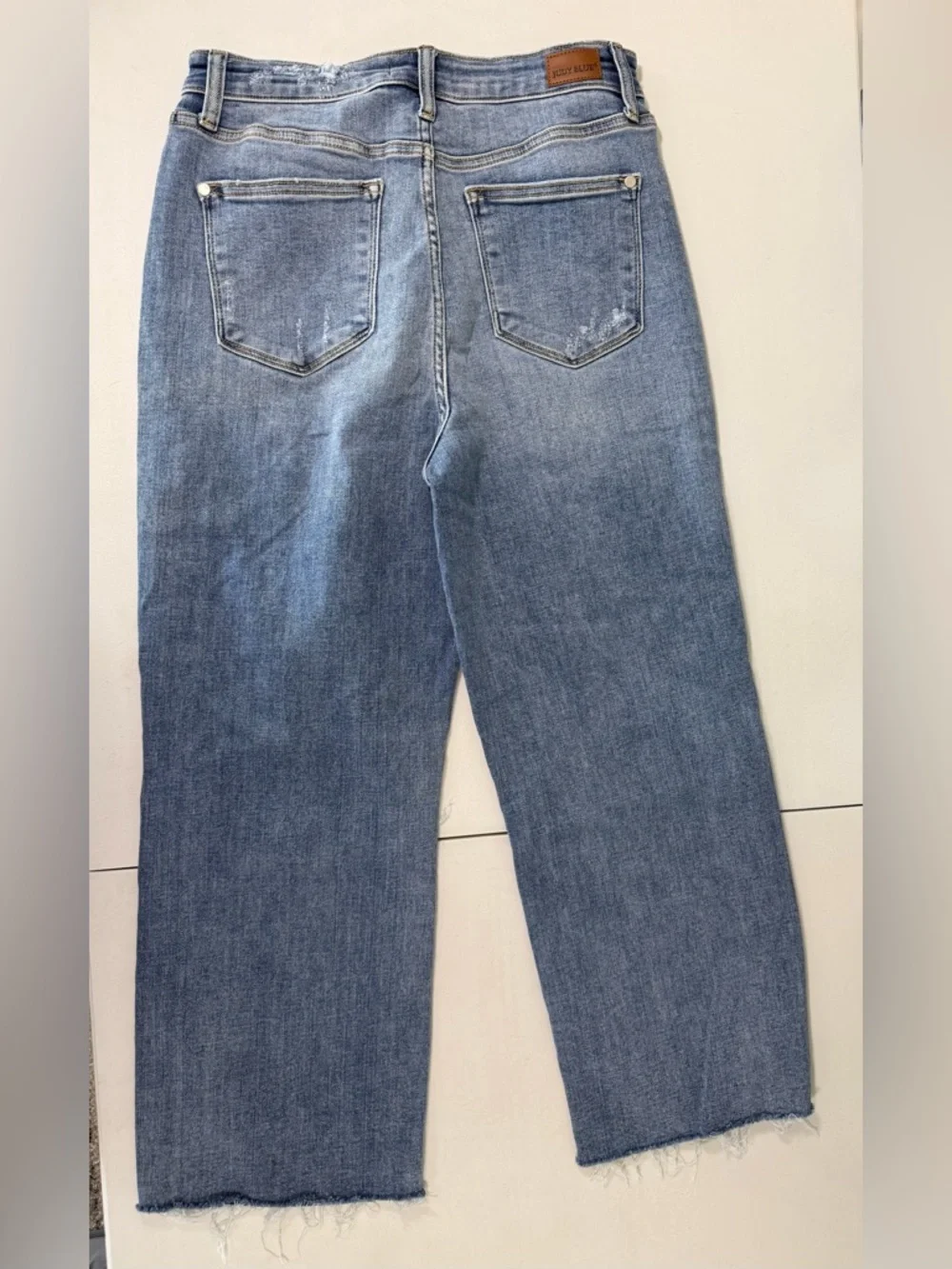 Judy Blue Jeans Womens 9/29 Distressed High Waist Wide Leg Cropped JB82256LT-CO - Picture 13 of 16